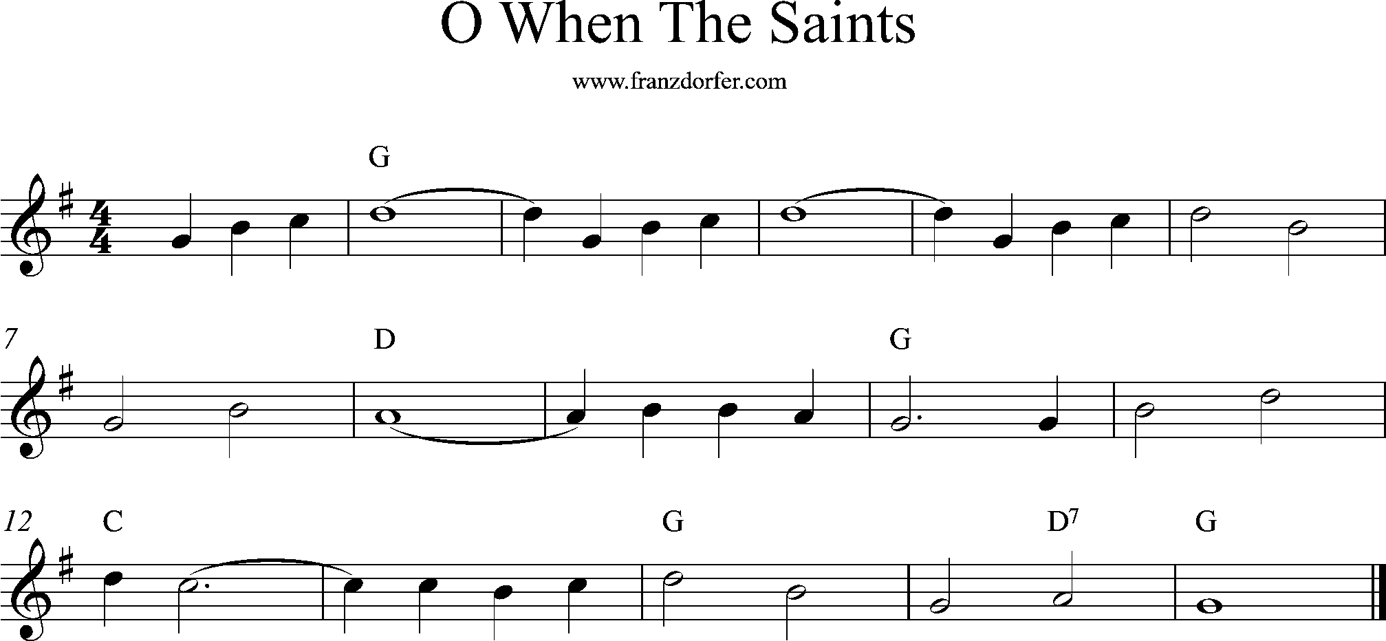 sax noten-Oh then the saints, Ja wenn der Herr